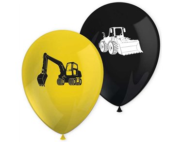 8PK CONSTRUCTION PRINTED LATEX BALLOONS