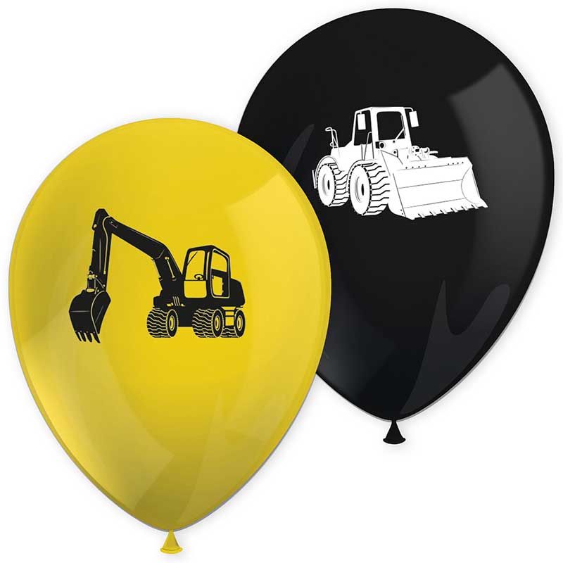 8PK CONSTRUCTION PRINTED LATEX BALLOONS