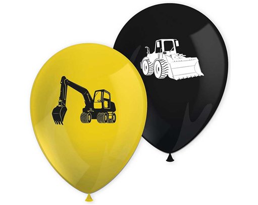 8PK CONSTRUCTION PRINTED LATEX BALLOONS
