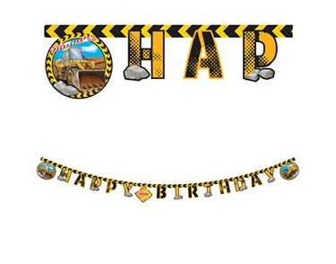 CONSTRUCTION "HAPPY BIRTHDAY" BANNER