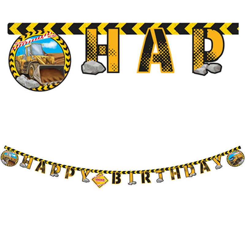 CONSTRUCTION "HAPPY BIRTHDAY" BANNER