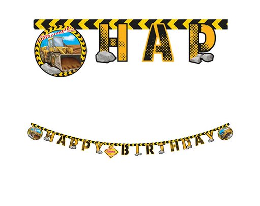 CONSTRUCTION "HAPPY BIRTHDAY" BANNER