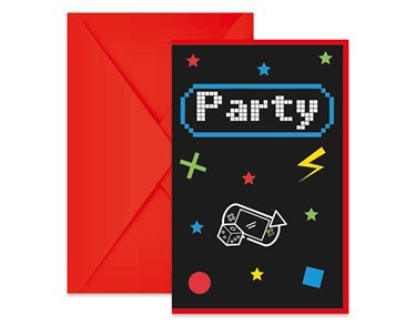 6PK GAMING PARTY INVITATIONS