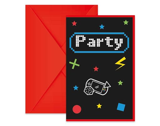 6PK GAMING PARTY INVITATIONS