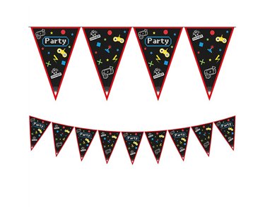 GAMING PARTY TRIANGLE FLAG BANNER