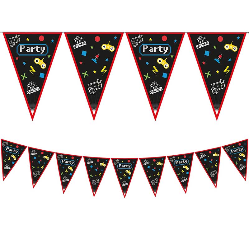 GAMING PARTY TRIANGLE FLAG BANNER