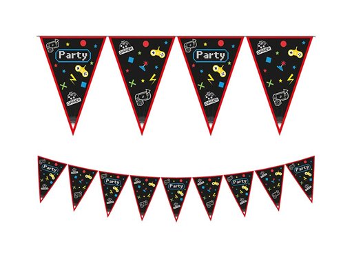 GAMING PARTY TRIANGLE FLAG BANNER