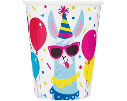 (8) 9oz LLAMA BIRTHDAY CUPS