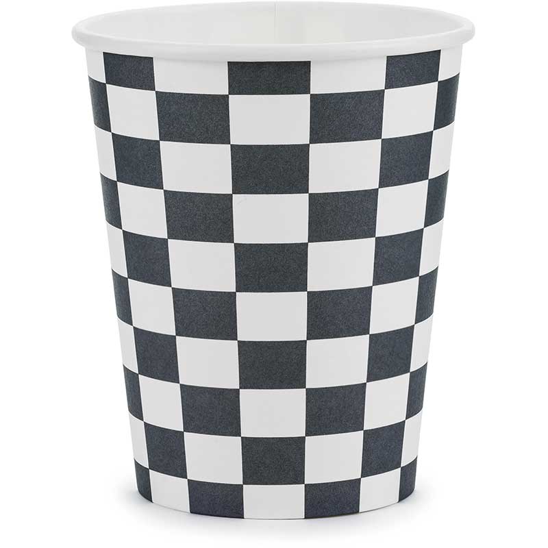 6PK 220ml CHECKERED FLAG CUPS