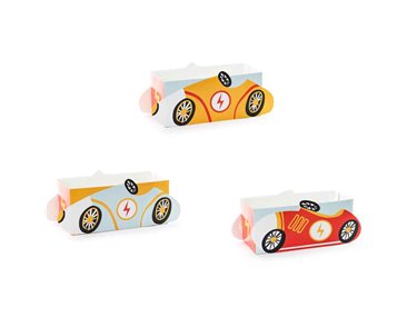 3PK CARS SNACK BOXES