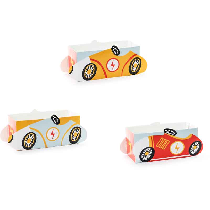 3PK CARS SNACK BOXES