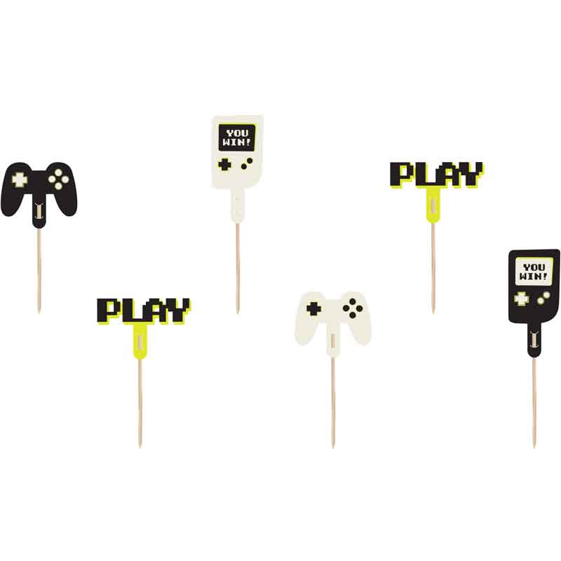 6PK GAMER CUPCAKE TOPPERS