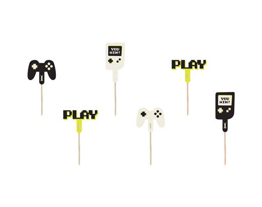 6PK GAMER CUPCAKE TOPPERS