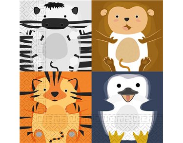 20PK 2PLY ZOO ANIMALS PAPER NAPKINS