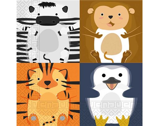 20PK 2PLY ZOO ANIMALS PAPER NAPKINS