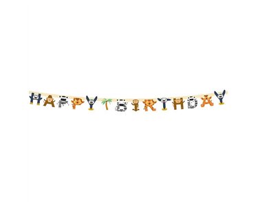 ZOO ANIMALS "HAPPY BIRTHDAY" PAPER BANNER