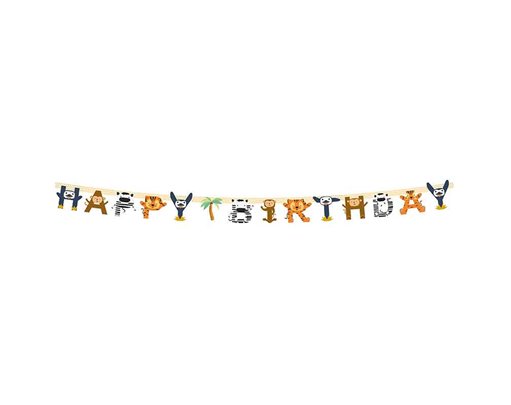 ZOO ANIMALS "HAPPY BIRTHDAY" PAPER BANNER