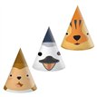 6PK ZOO ANIMALS PAPER HATS