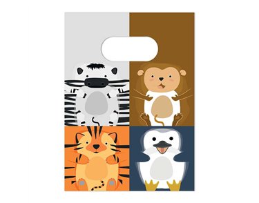 4PK ZOO ANIMALS PAPER PARTY BAGS