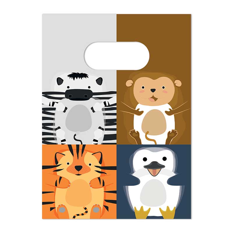 4PK ZOO ANIMALS PAPER PARTY BAGS