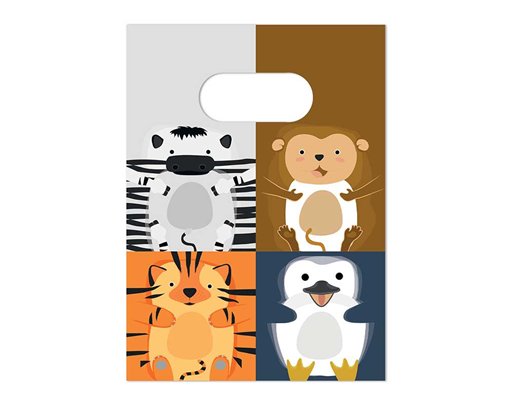 4PK ZOO ANIMALS PAPER PARTY BAGS