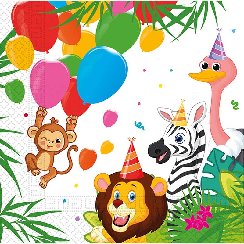 20PK JUNGLE ANIMALS NAPKINS
