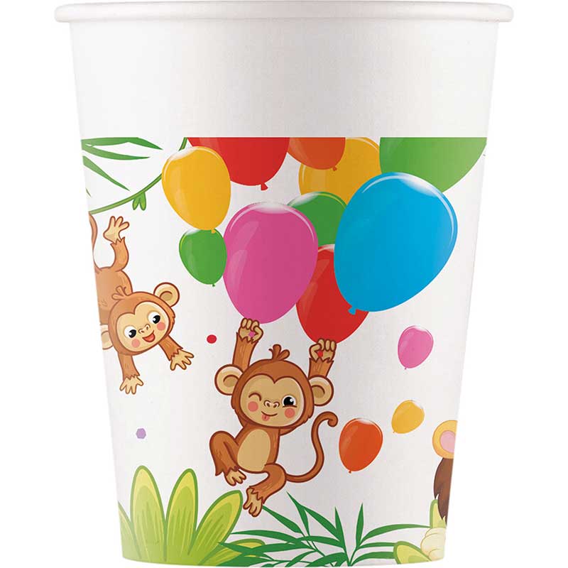 8PK 200ml JUNGLE ANIMALS PAPER CUPS