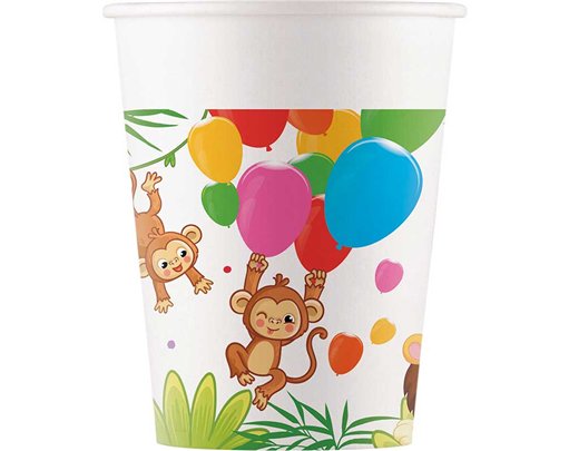 8PK 200ml JUNGLE ANIMALS PAPER CUPS