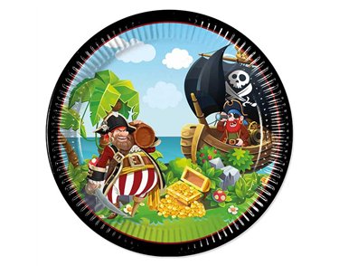 8PK 23cm ISLAND PIRATES PAPER PLATES