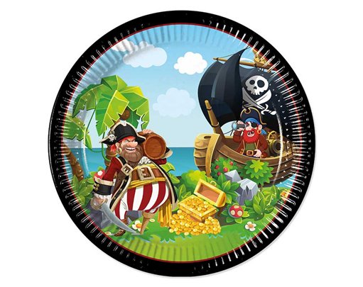 8PK 23cm ISLAND PIRATES PAPER PLATES
