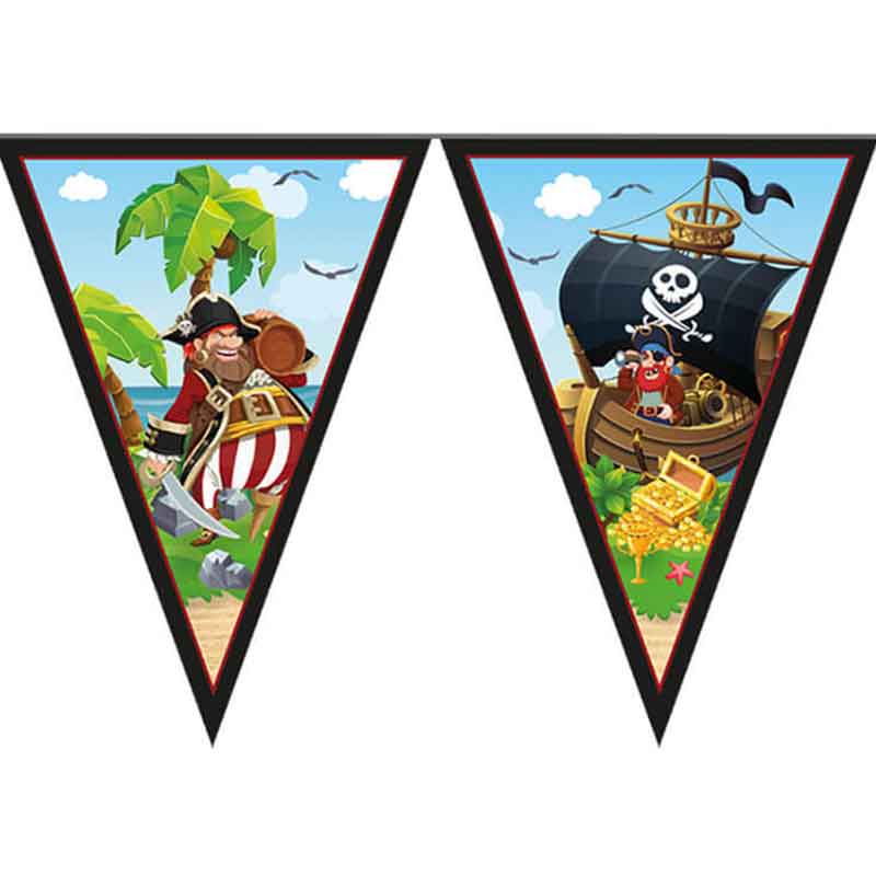 ISLAND PIRATES PAPER TRIANGLE FLAG BANNER