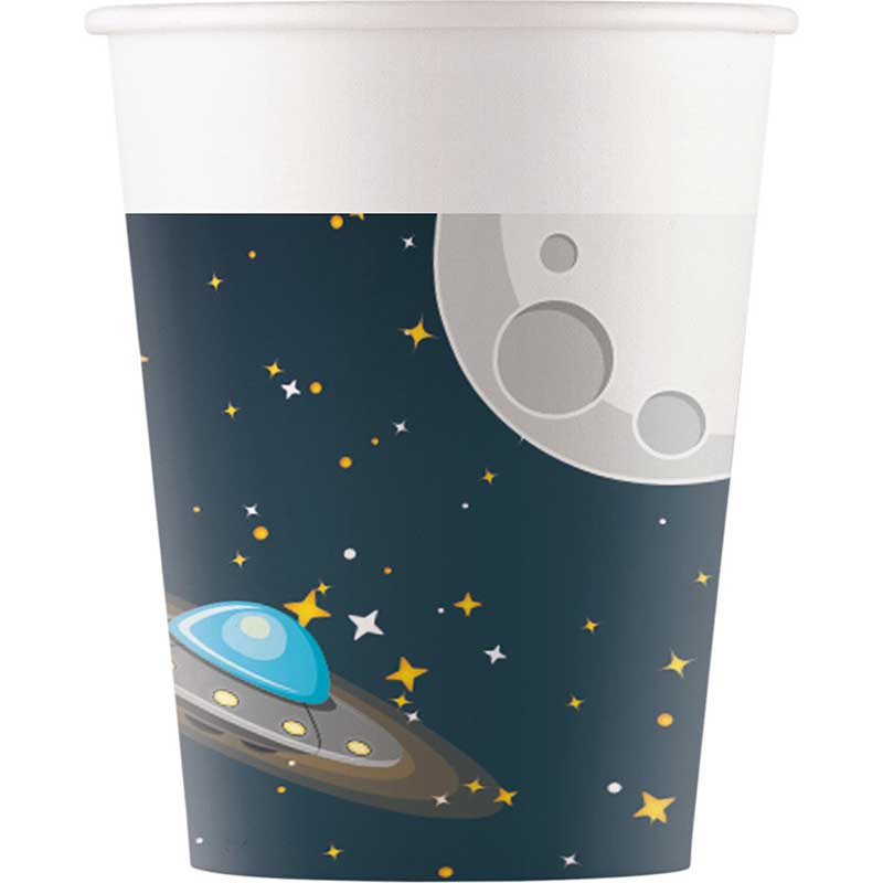 8PK 200ml ROCKET SPACE PAPER CUPS