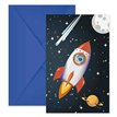 6PK ROCKET SPACE INVITATIONS
