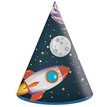 6PK ROCKET SPACE PAPER HATS