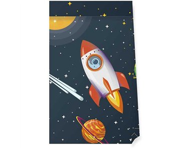4PK ROCKET SPACE PAPER PARTY BAGS