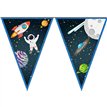 ROCKET SPACE PAPER TRIANGLE FLAG BANNER