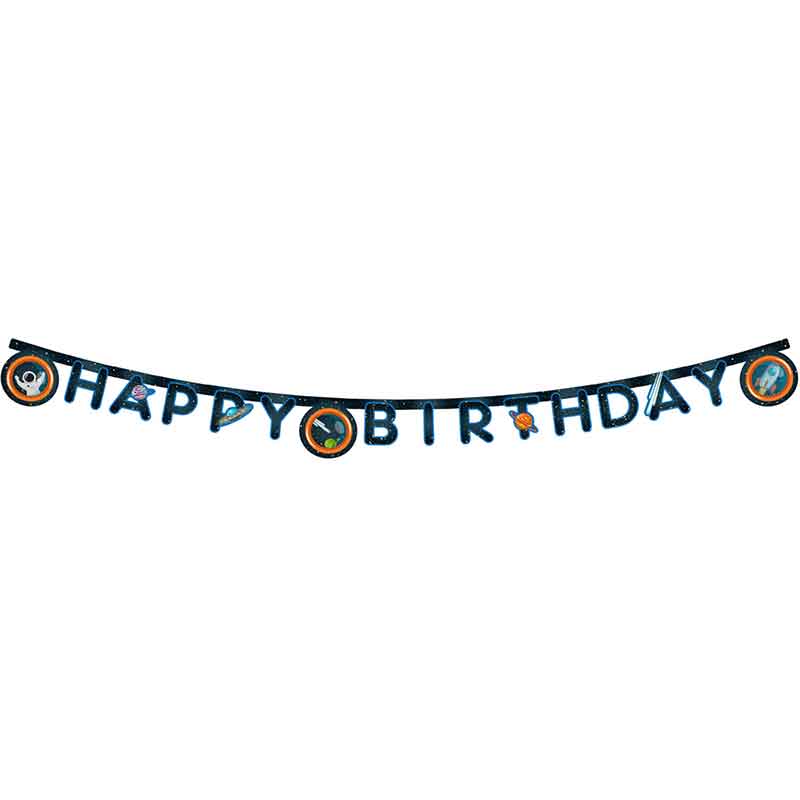 ROCKET SPACE "HAPPY BIRTHDAY" PAPER BANNER