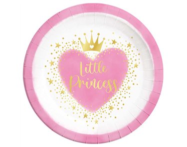 8PK 23cm MY LITTLE PRINCESS PAPER PLATES