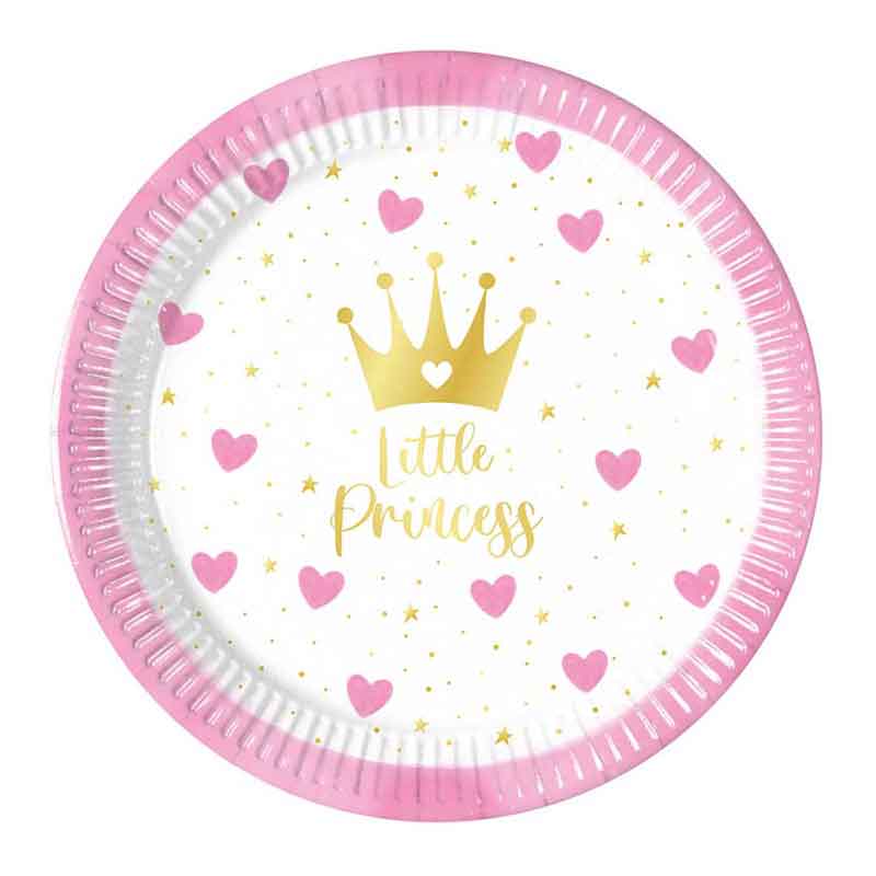 8PK 20cm MY LITTLE PRINCESS PAPER PLATES
