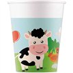 8PK 200ml FARM ANIMALS PAPER CUPS