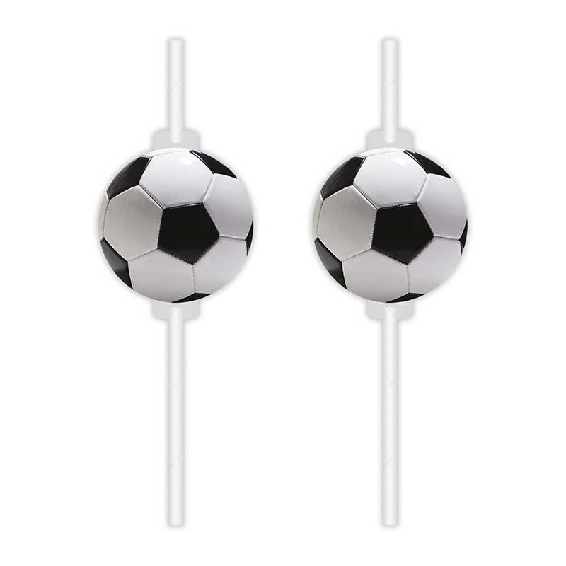 4PK FOOTBALL PARTY PAPER DRINKING STRAWS