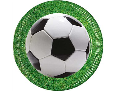 8PK 23cm FOOTBALL PARTY PAPER PLATES