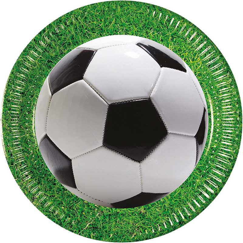 8PK 23cm FOOTBALL PARTY PAPER PLATES