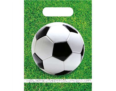 6PK FOOTBALL PARTY PLASTIC PARTY BAGS
