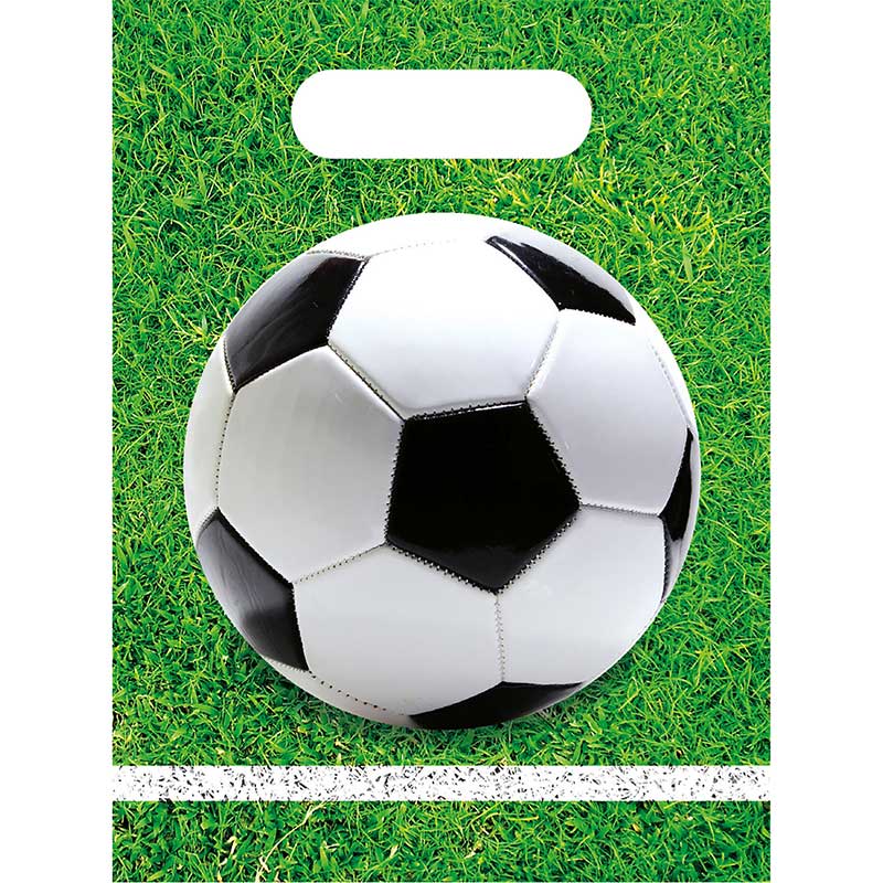 6PK FOOTBALL PARTY PLASTIC PARTY BAGS