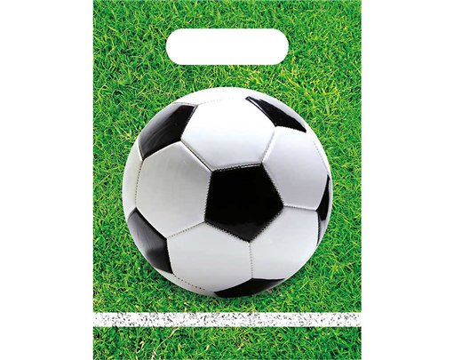 6PK FOOTBALL PARTY PLASTIC PARTY BAGS