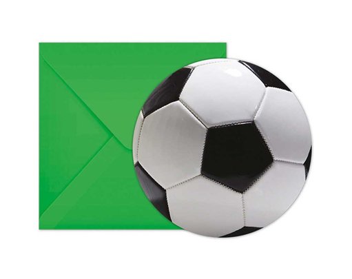 6PK FOOTBALL PARTY INVITATIONS & ENVELOPES