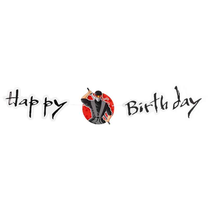 NINJA HAPPY BIRTHDAY LETTER BANNER