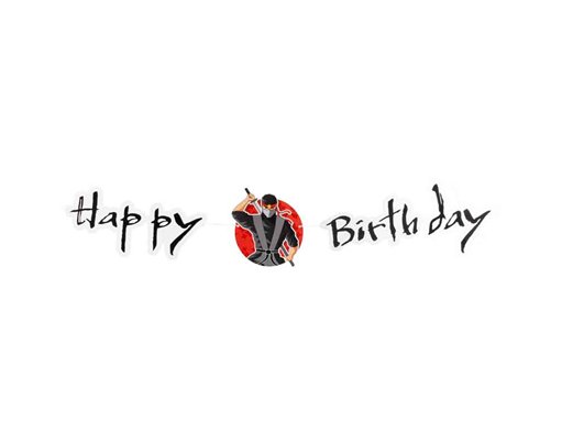 NINJA HAPPY BIRTHDAY LETTER BANNER