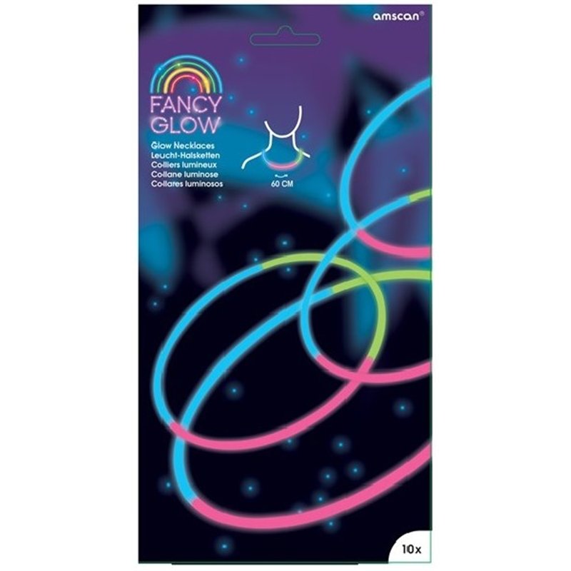 (10)20CM TRI-COLOUR GLOW NECKLACE